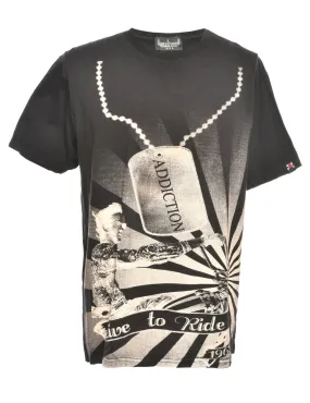 Addiction Printed T-shirt - L