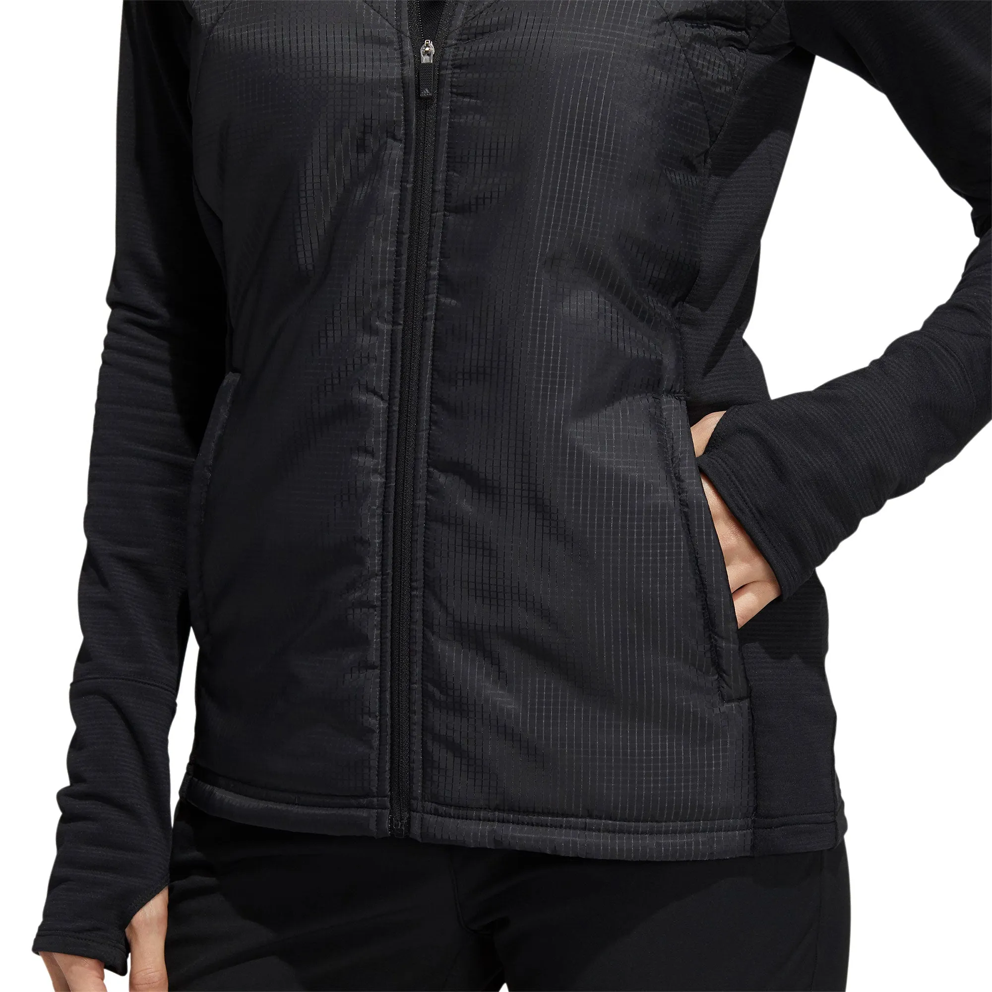 Adidas Hybrid Quilted Black Womens Golf Jacket