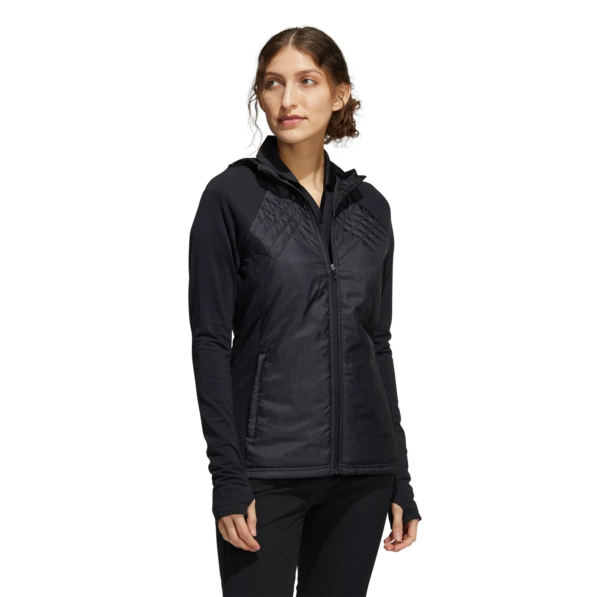 Adidas Hybrid Quilted Black Womens Golf Jacket