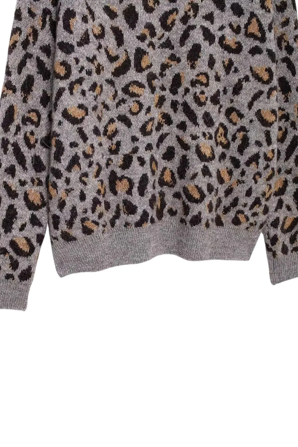 'Amanda 'Animal-Print Knitted Coat