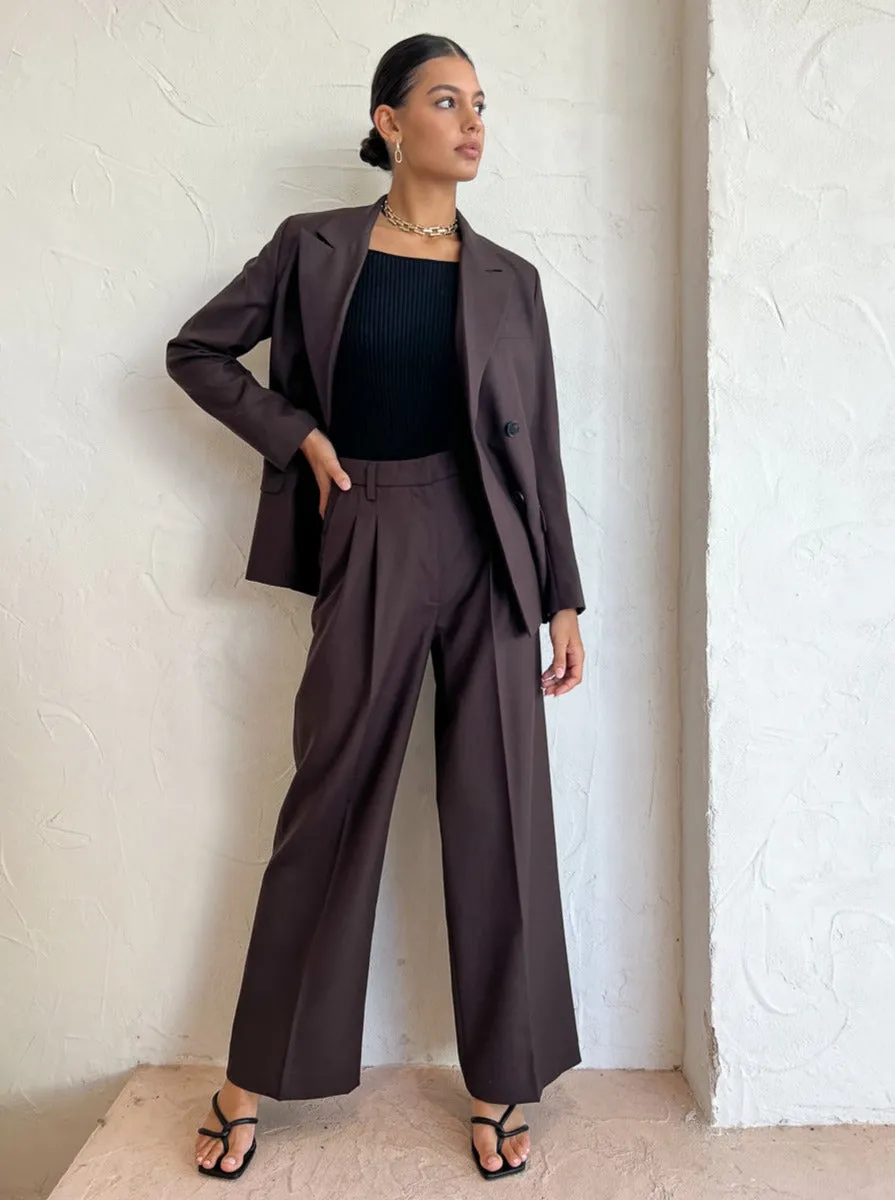 Assembly Label Maeve Suit Blazer in Cocoa