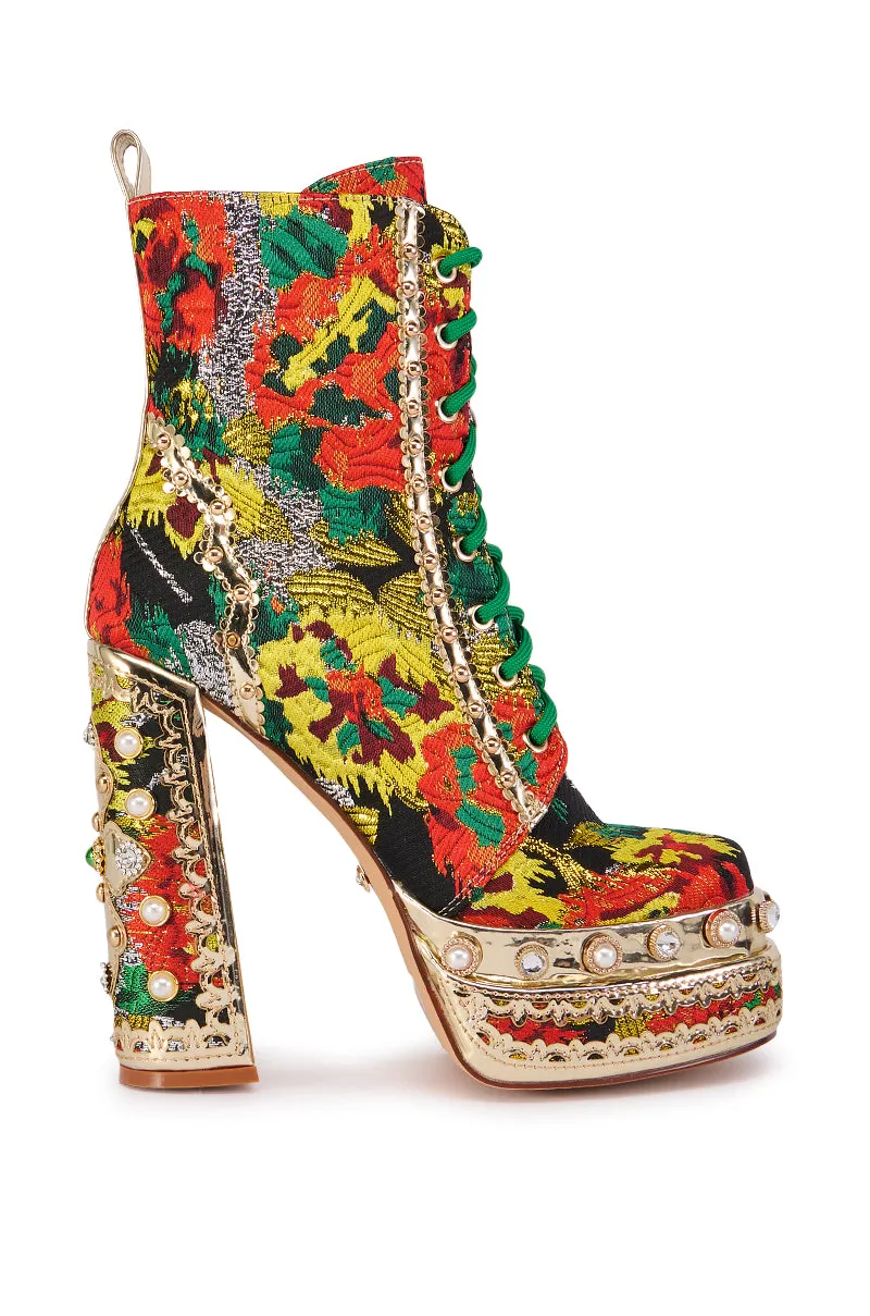 AZALEA WANG EVA BROCADE BOOTIE