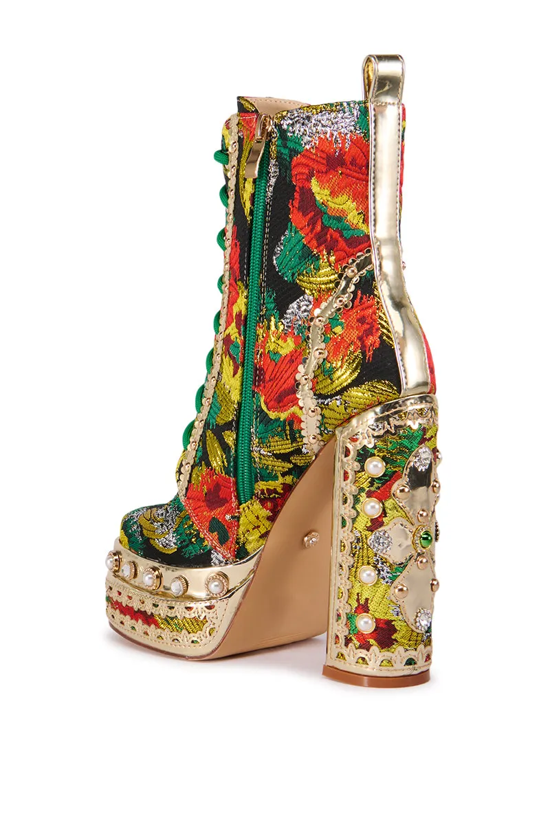 AZALEA WANG EVA BROCADE BOOTIE