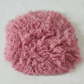 Babymoon 30CM | Round Wool Flokati Fur Blanket | Photoshoot Props | Wine