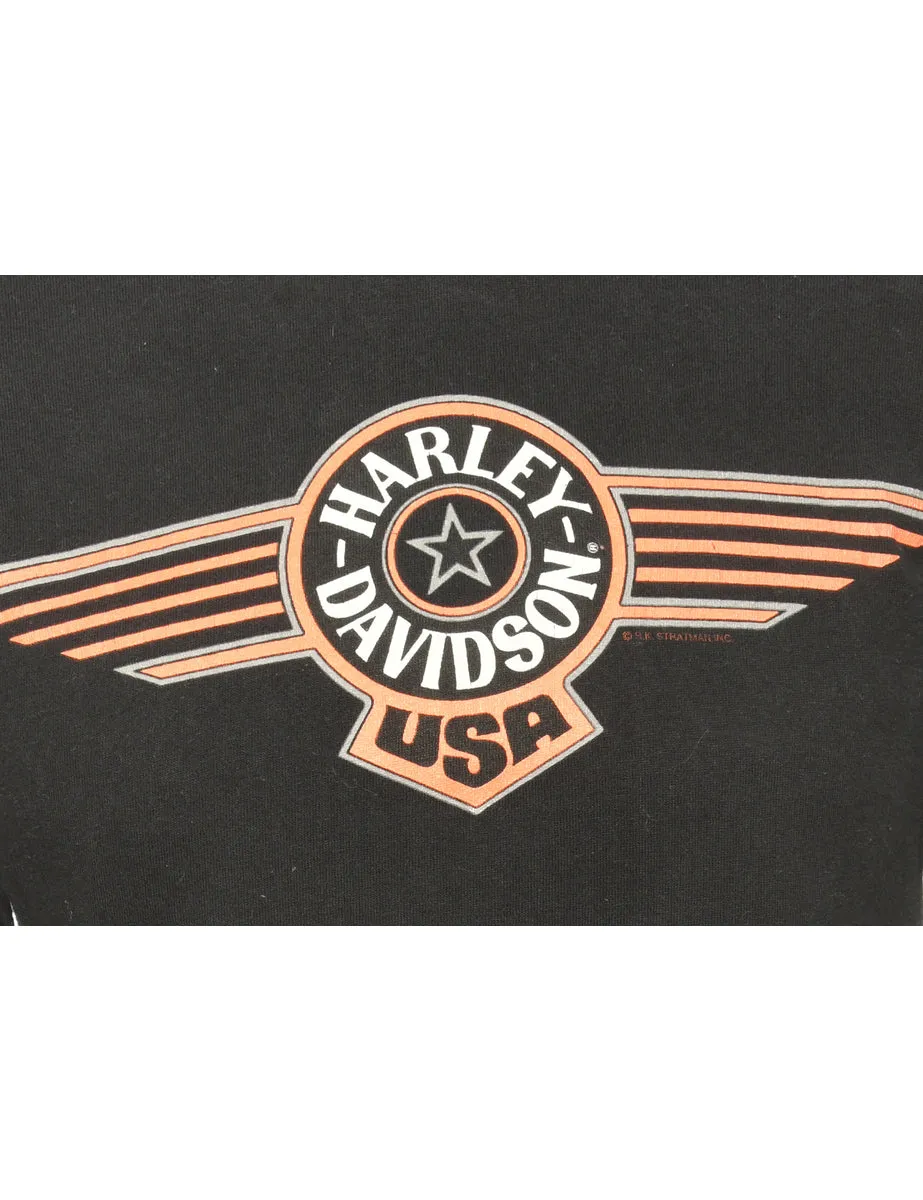 Black Harley Davidson Printed T-shirt - M