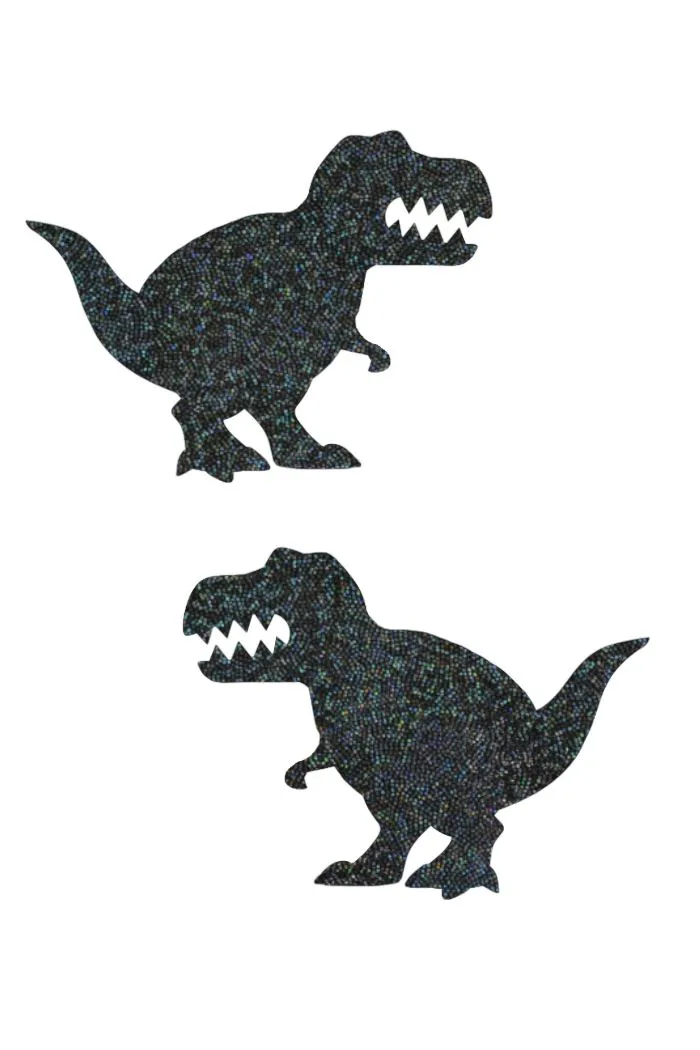 Black Holo T Rex Pasties