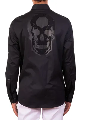 Black "Silicon Skull" Rhinestone Shirt