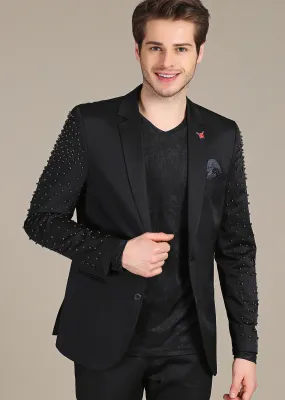 Black Sleeve Studded "Armando" Blazer