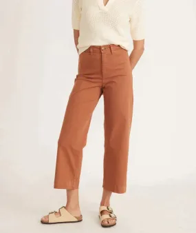 Bridget Slim Wide Leg Crop - Amber Brown