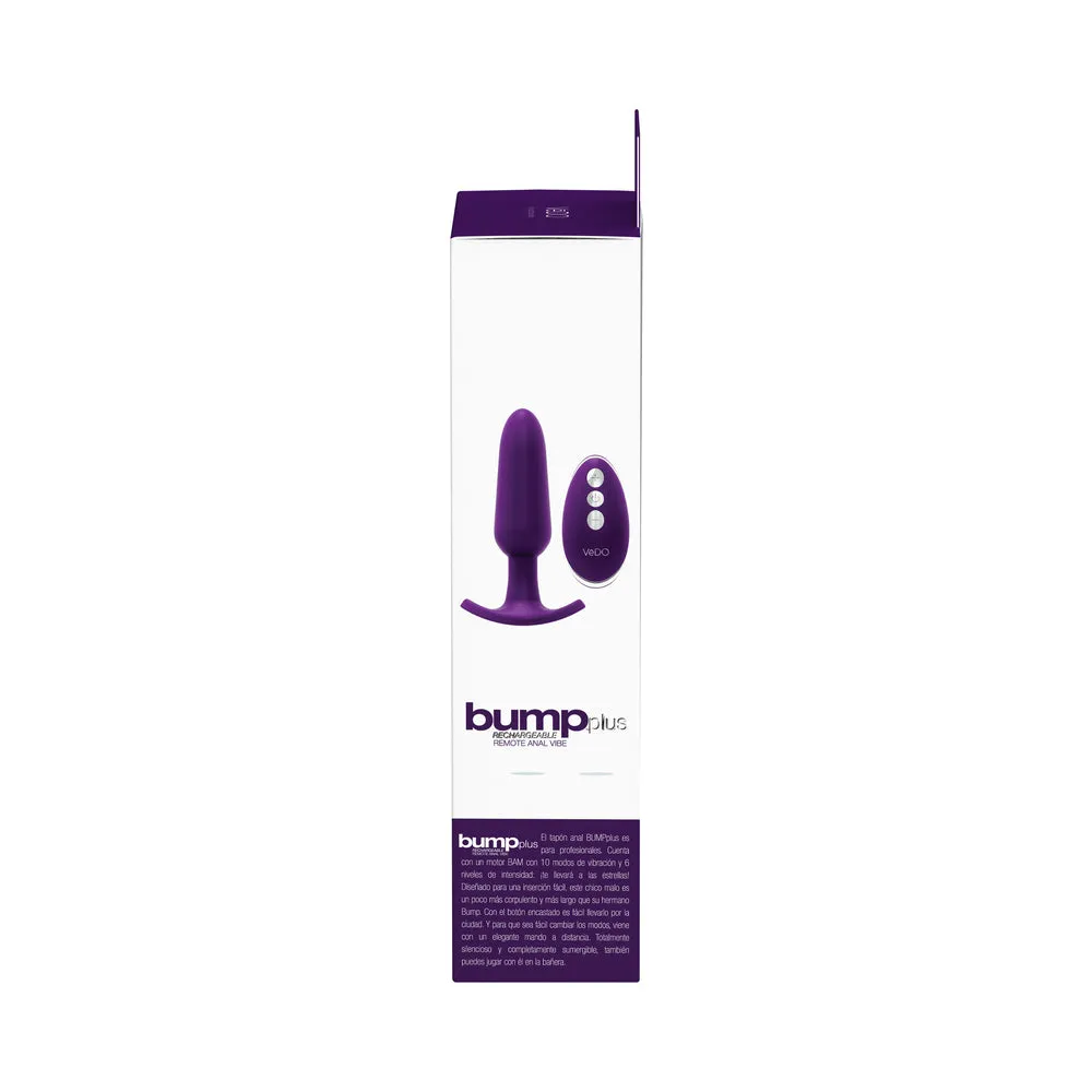 Bump Plus Rechargeable  Remote Control Anal Vibe Purple