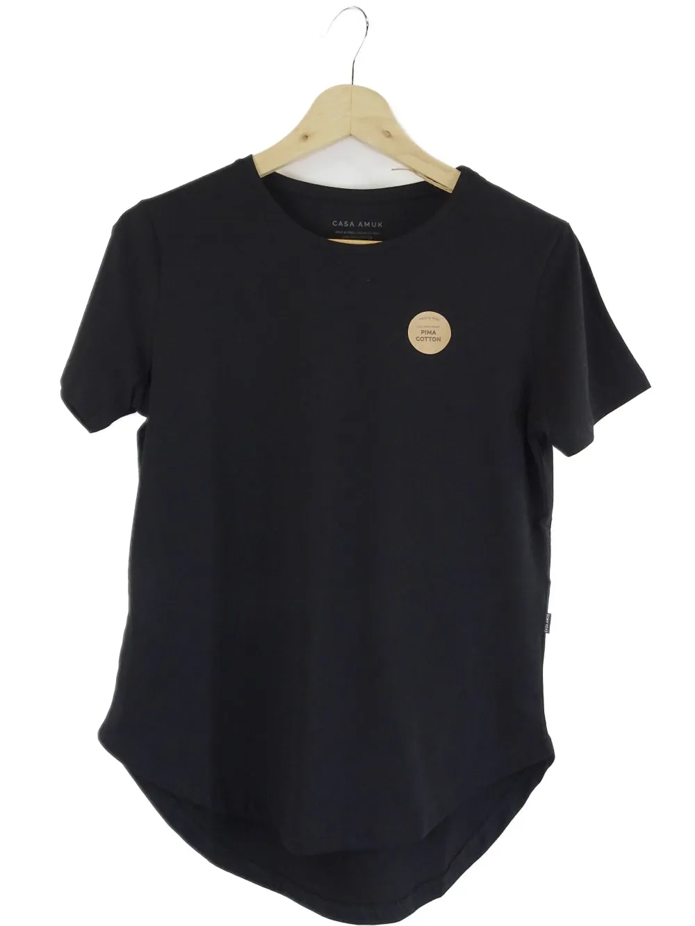 Casa Amuk Black Cotton Saddle Hem T-Shirt 16 | BNWT