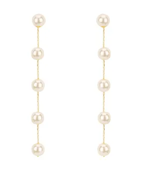 Cascading Pearls Long Earrings