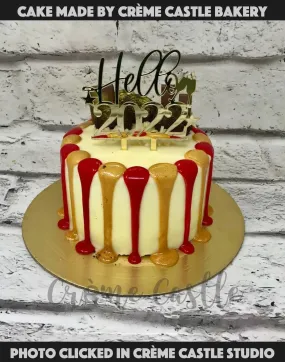 Classic Red and Gold Cake