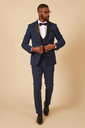 DALTON - Royal Blue Tux Lapel Diamond Three Piece Suit