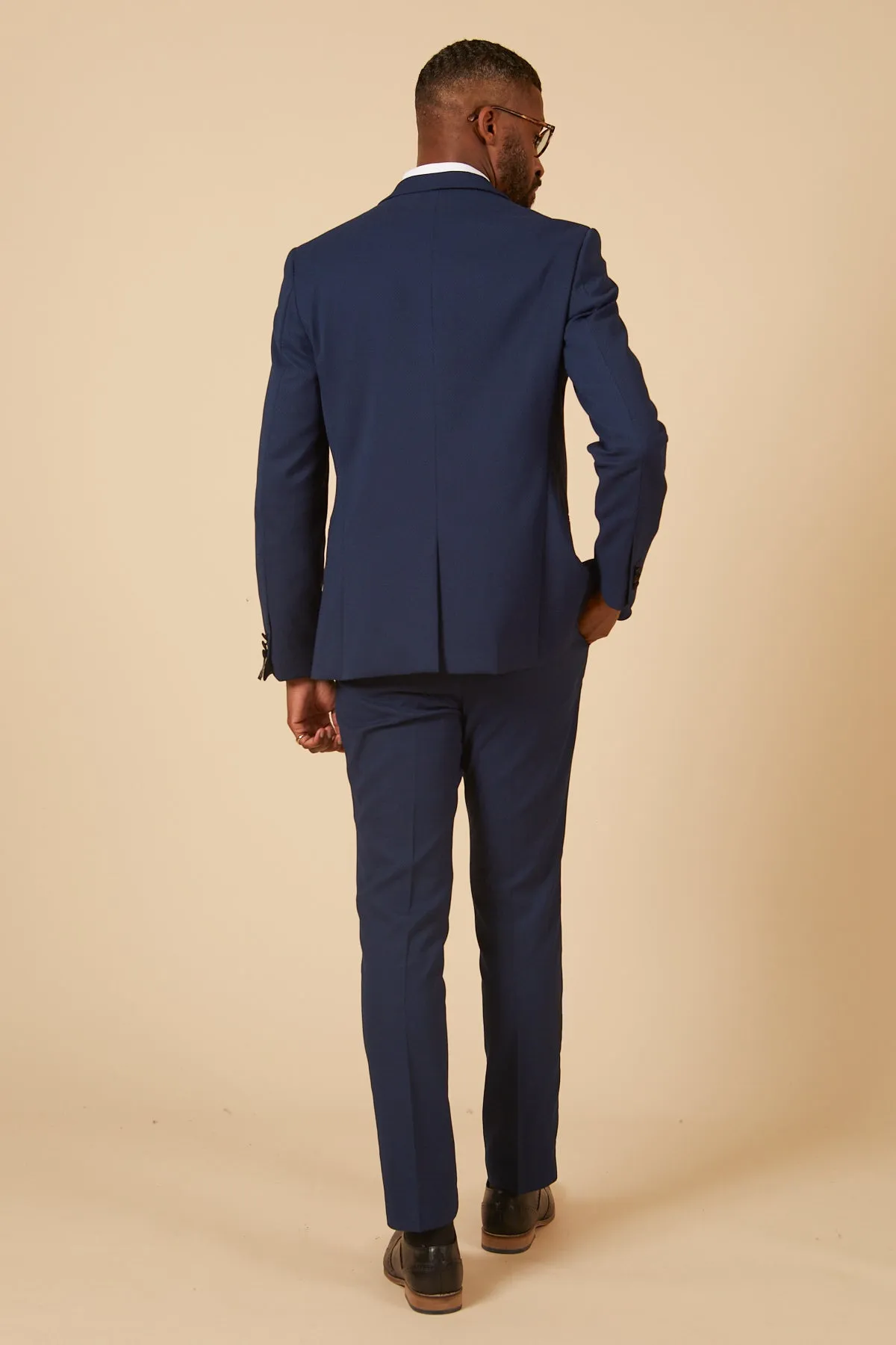 DALTON - Royal Blue Tux Lapel Diamond Three Piece Suit