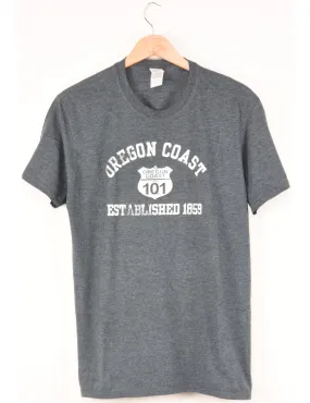 Dark Grey Oregon Coast Printed T-shirt - L