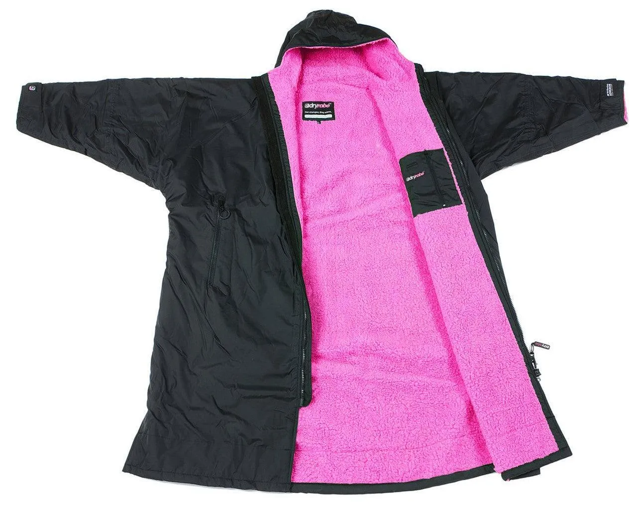 dryrobe® Advance Weatherproof Changing Robe Black/Pink