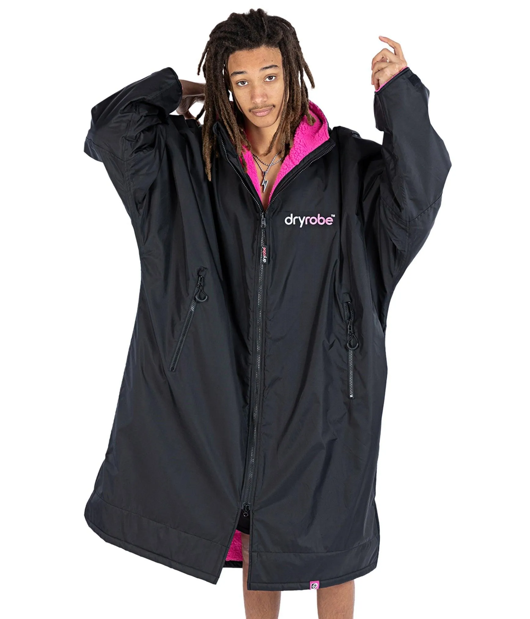 dryrobe® Advance Weatherproof Changing Robe Black/Pink