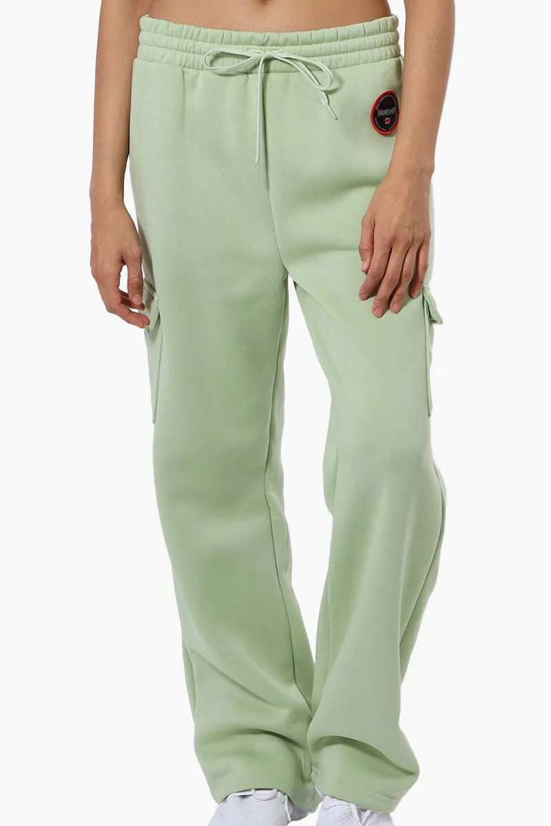 Fahrenheit Fleece Wide Leg Cargo Sweatpants - Green