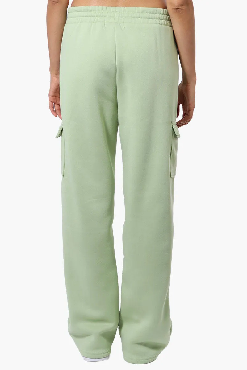 Fahrenheit Fleece Wide Leg Cargo Sweatpants - Green