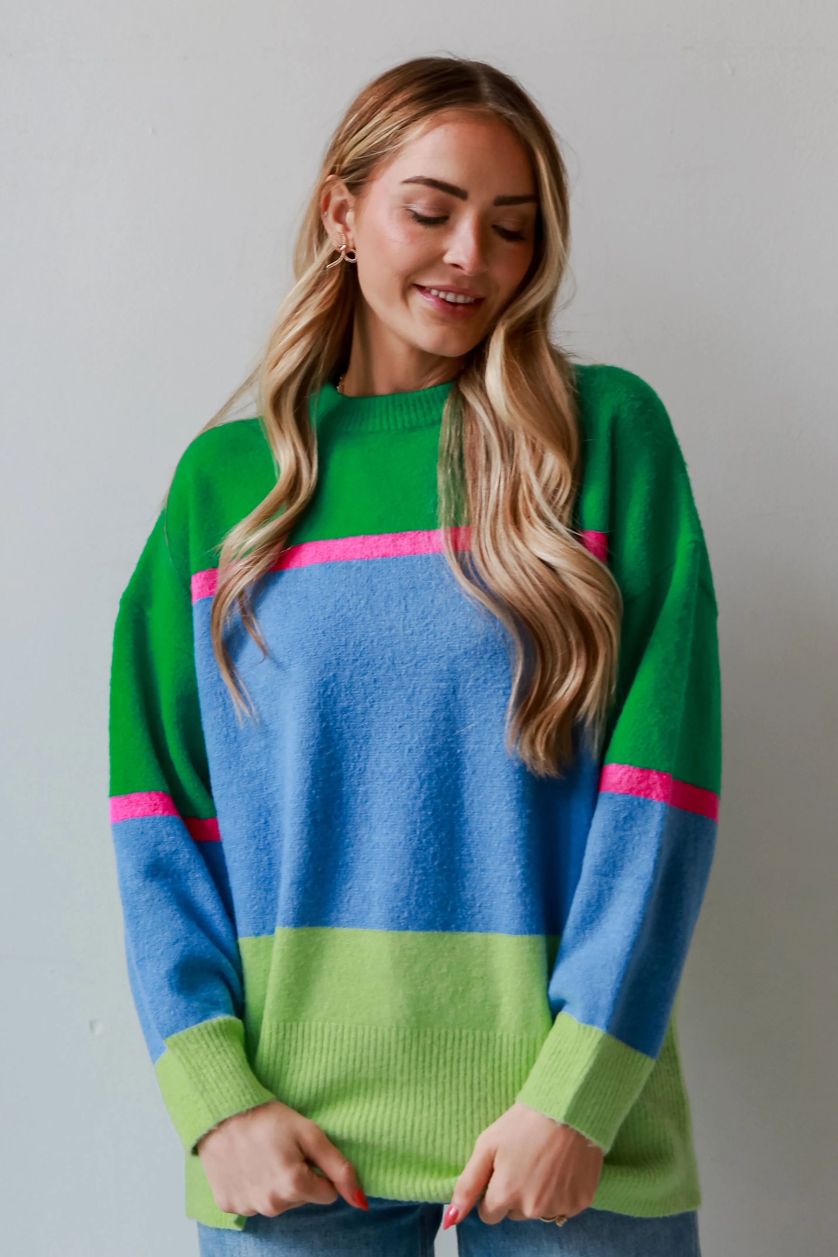 FINAL SALE - Confident Poise Color Block Oversized Sweater