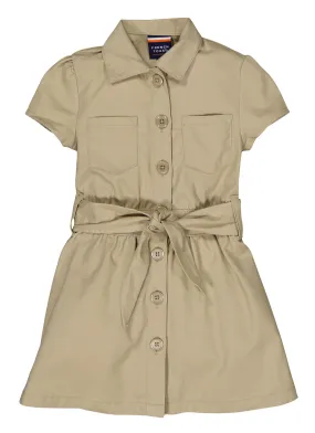 French Toast Girls 4-6x Tie Waist Belt Safari Dress