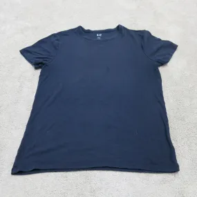 Gap Women Modern T Shirt Top Crew Neck Short Sleeves Solid Blue Size XL T