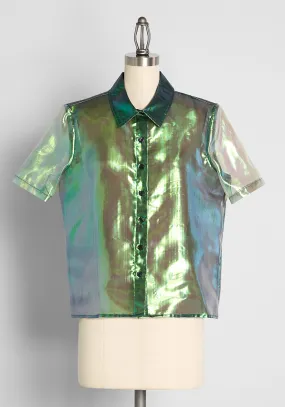 Garden Fairy Fantasies Button-Up Top