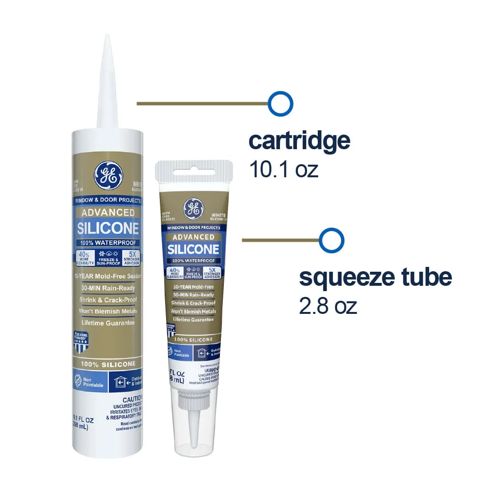 GE Sealants Advanced Silicone 2® Window & Door Sealant 10.1 Oz. Black