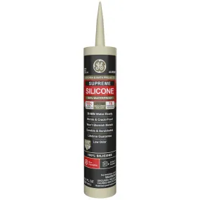 GE Supreme Silicone 2821632 Kitchen & Bath Sealant, Almond, 24 hr Curing, 10.1 fl-oz Cartridge :EA: QUANTITY: 12