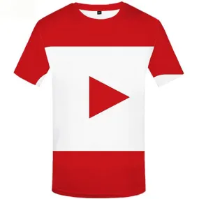 Geometric T-shirt Men The Film T-shirts 3d Red Tshirts Casual Art Tshirts Cool Abstract Shirt Print Short Sleeve Full Print Men