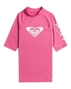 Girls Whole Hearted Rash Vest in Shocking Pink