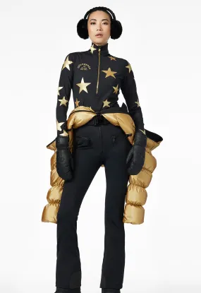 Goldbergh Galactique Ski Base Layer in Black with Gold Stars