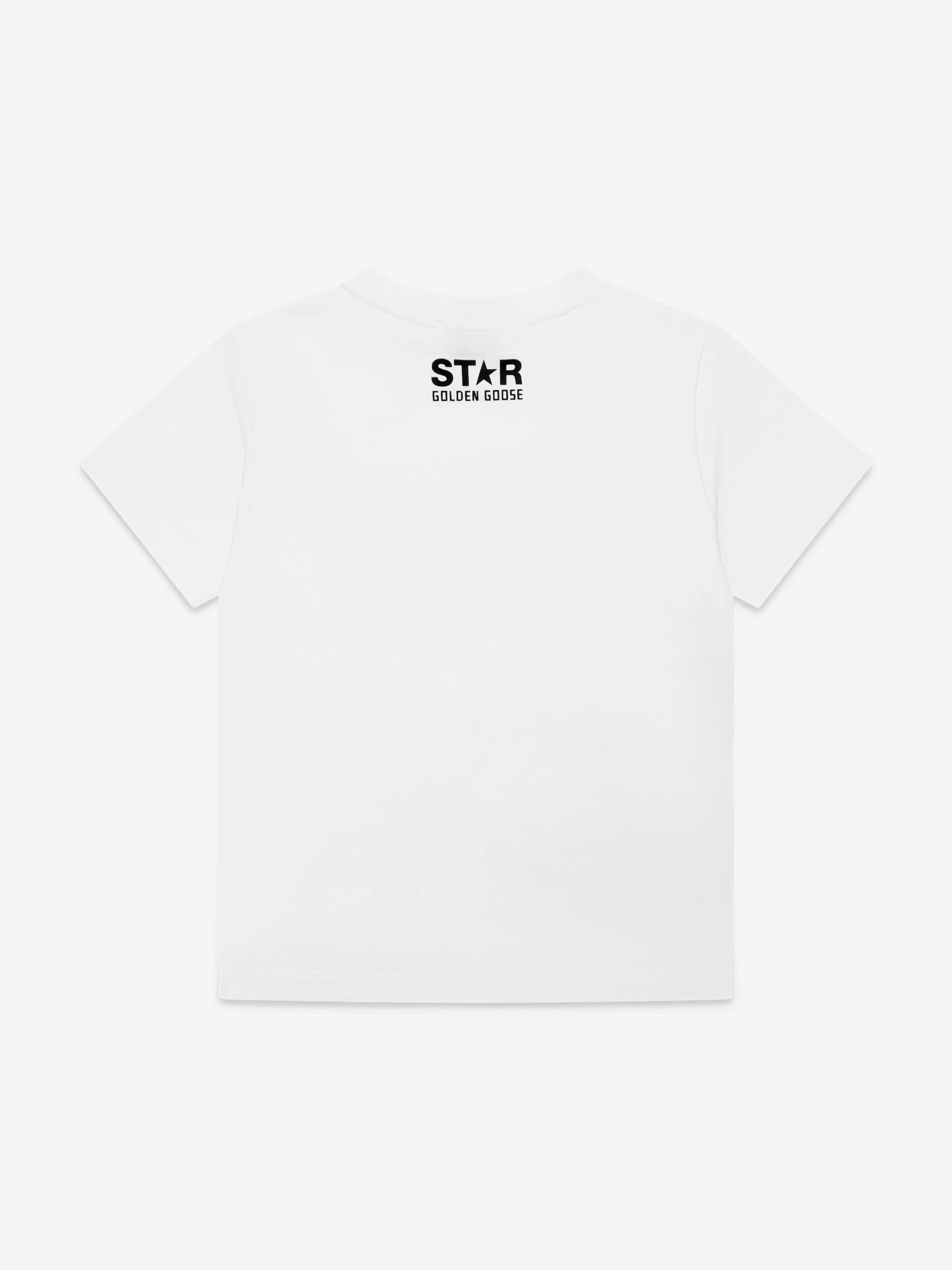 Golden Goose Kids Small Star Logo Printed T-Shirt in White