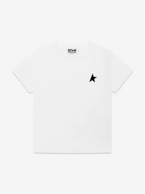 Golden Goose Kids Small Star Logo Printed T-Shirt in White