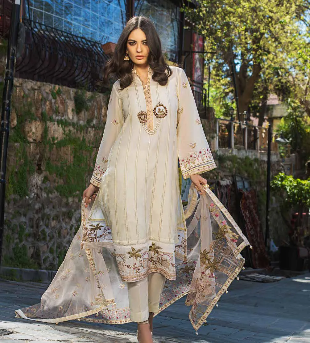 Gul Ahmed Glamorous Luxury Limited Eid Edition 2019 – 3 PC Embroidered Suit EA-72