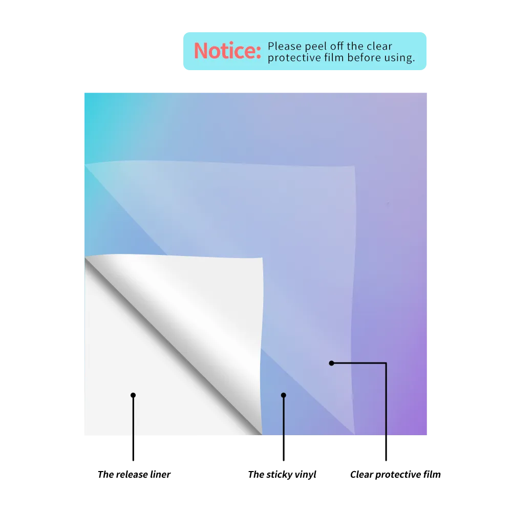 Holographic Adhesive Vinyl Sheet - 12"x12" 12 Pack