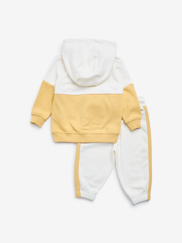 HOP Baby Mustard Dog Applique Sweatshirt & Joggers Set