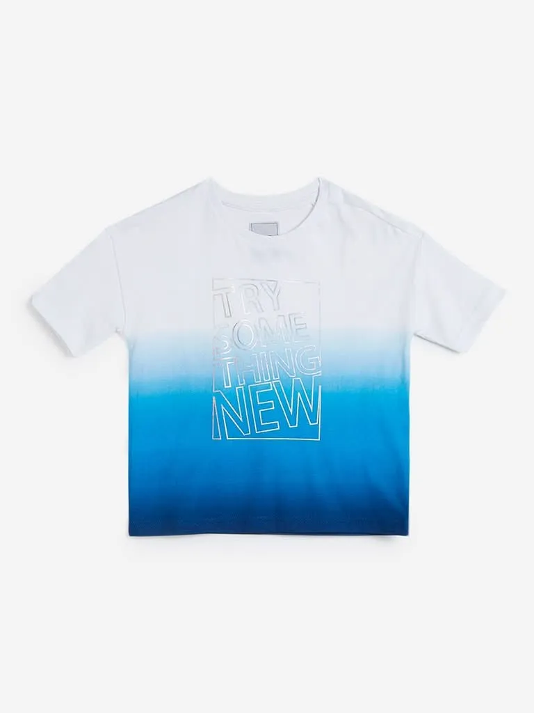 HOP Kids White Text Print Pure Cotton T-Shirt