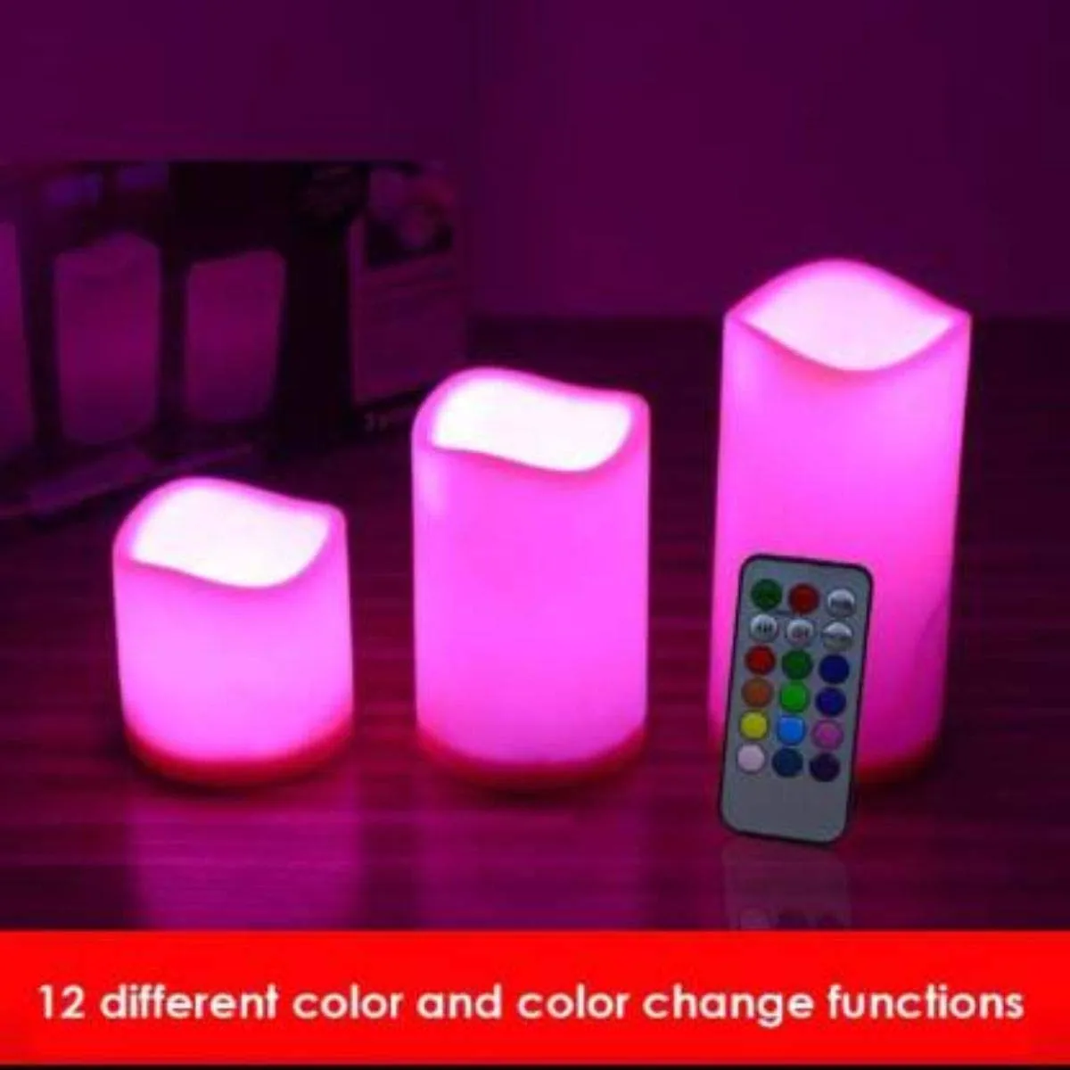 House Of Sensation Diwali LED Candle with Remote Control with Multi Function with Multicolor- Set of 3Candle's Candle (Multicolor, Pack of 3) Make in India