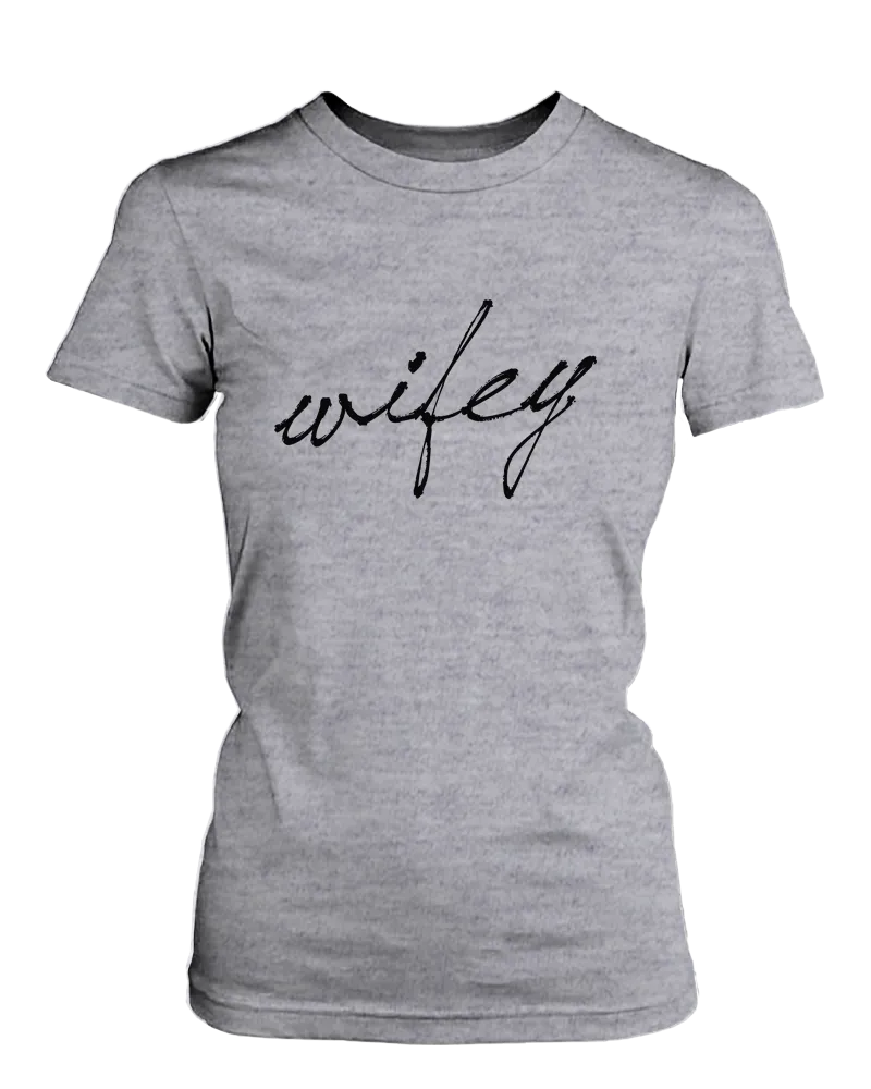 Hubby & Wifey Matching Couple Shirts in Grey (Set)