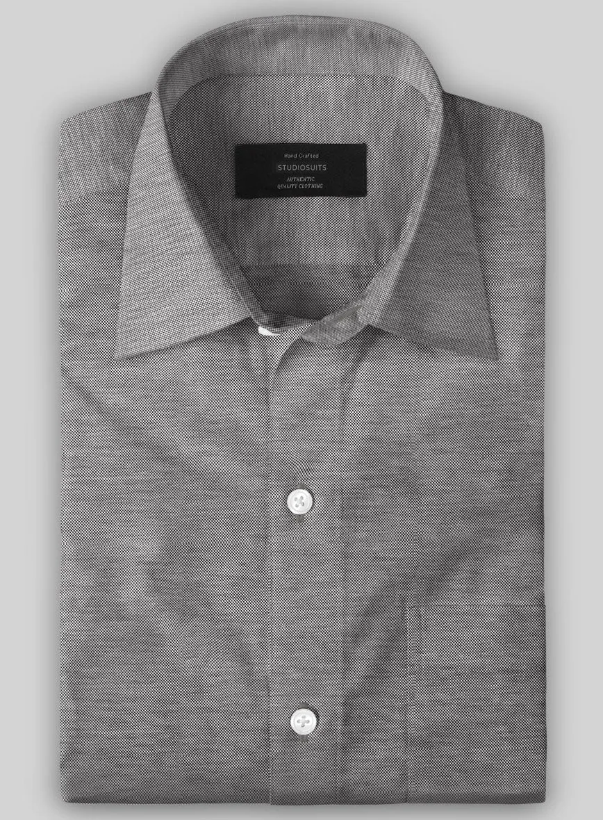 Italian Timber Brown Stretch Cotton Shirt