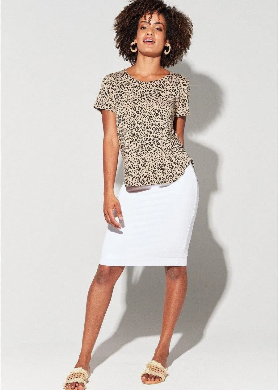 Janis Short Sleeve Bamboo T-Shirt - Brown Leopard