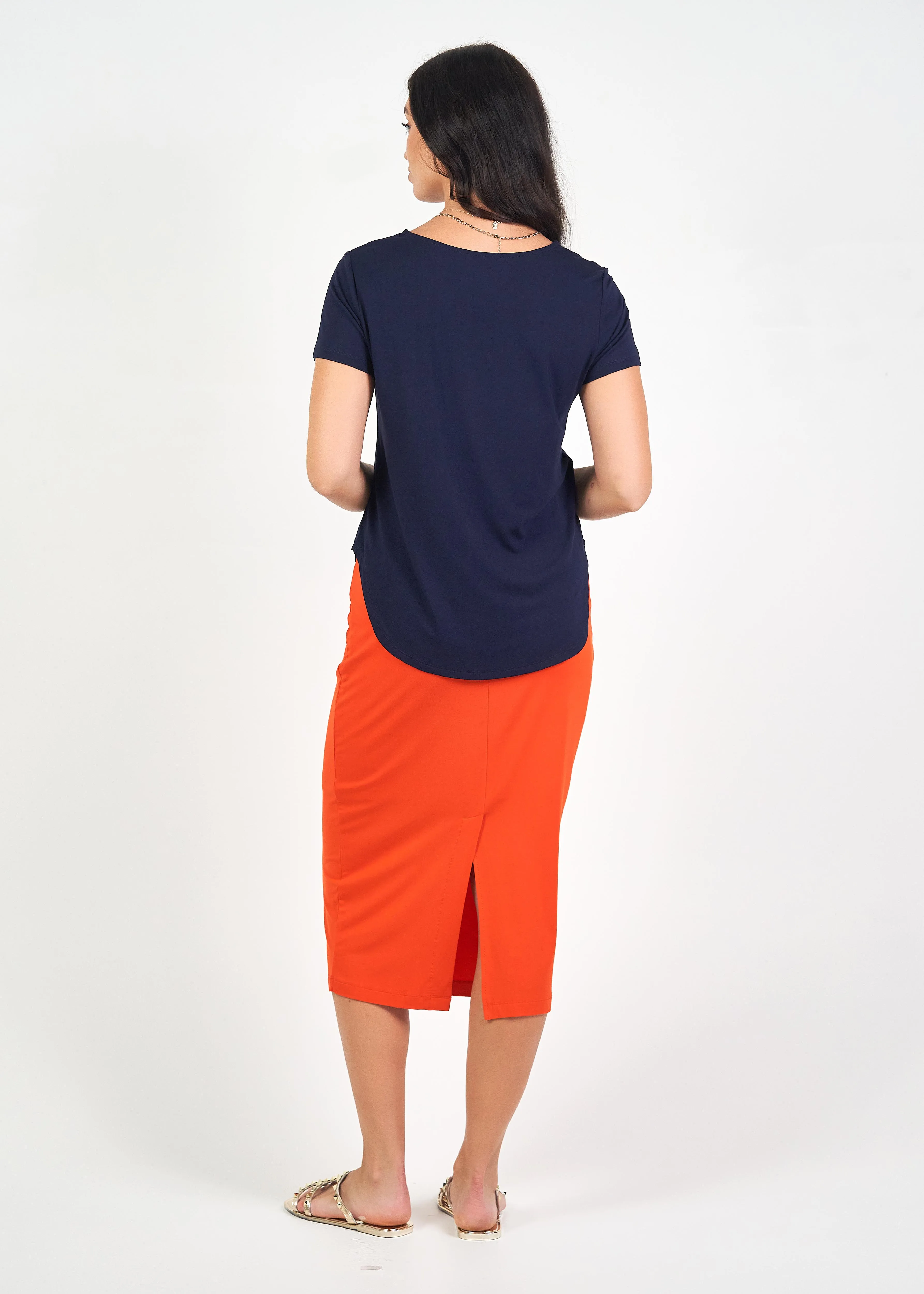 Janis Short Sleeve Bamboo T-Shirt - Navy