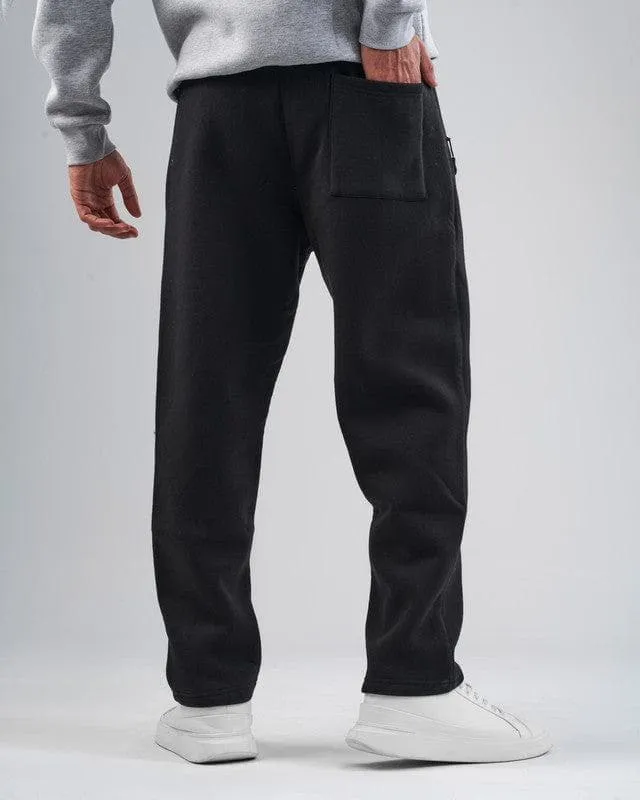 JOGGER WAIST SWEATPANTS  - BLACK