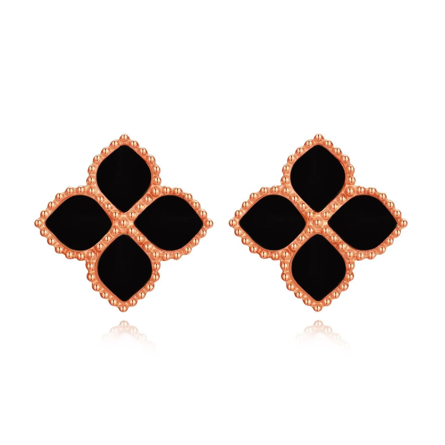 Joory / Earrings Black Rose Gold