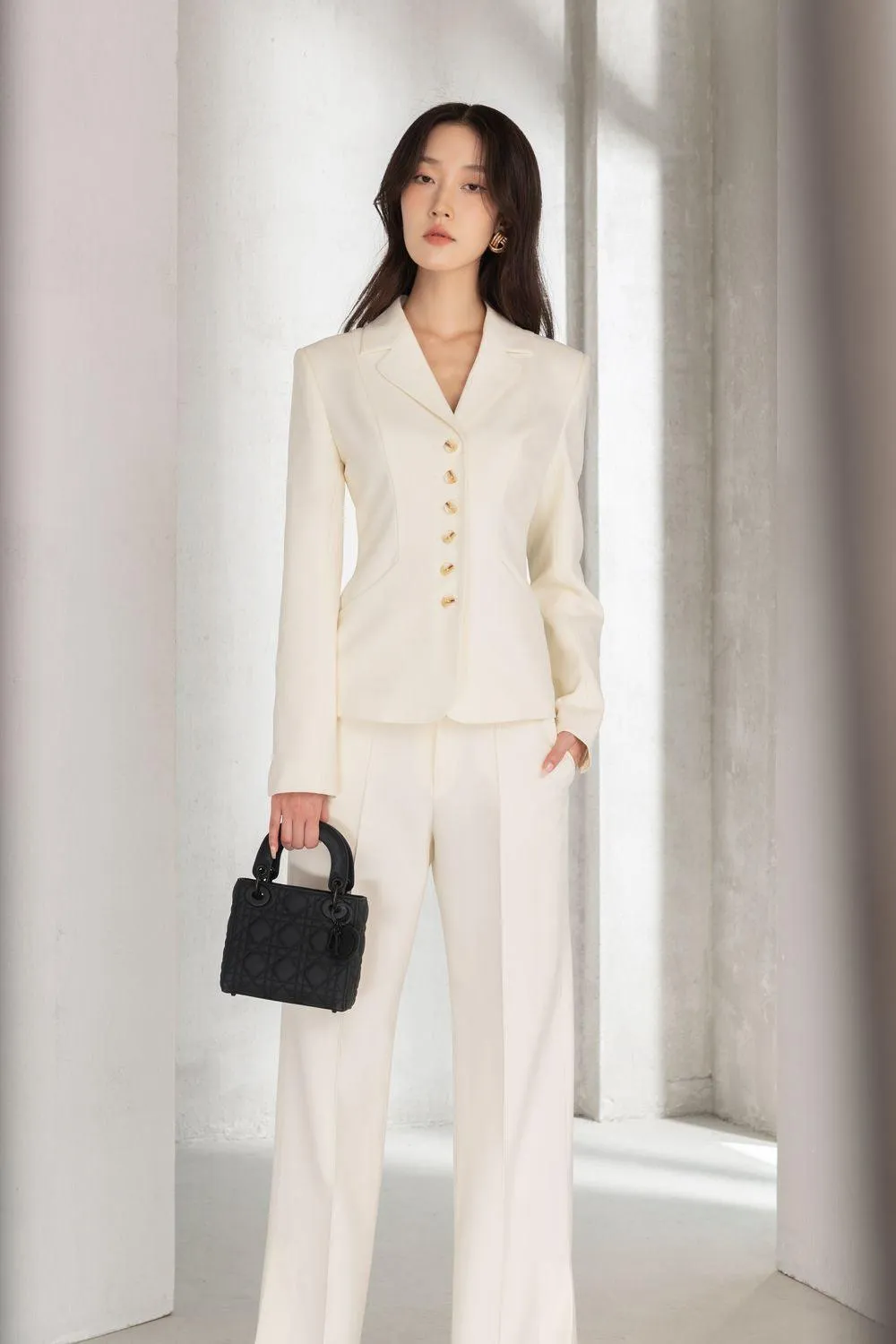 Juliet Structured Notch Lapel Polycotton Blazer