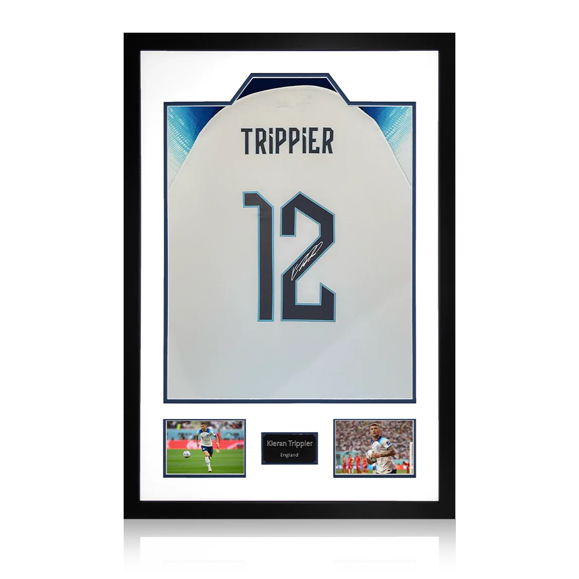 Kieran Trippier England Signed Shirt Double Picture Display