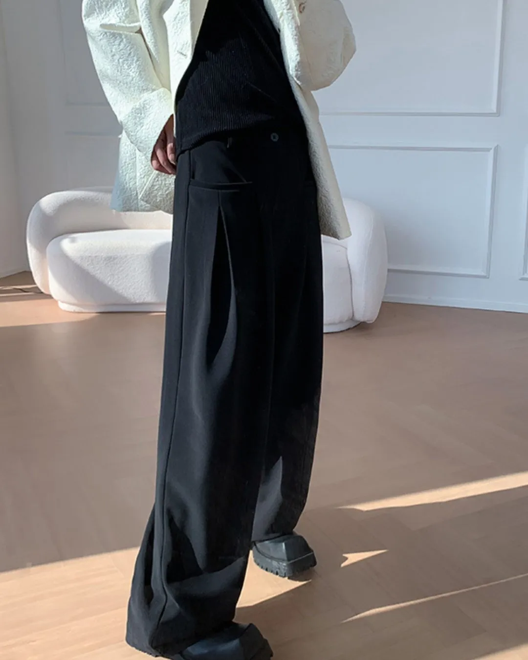 KOREAN WIDE PANTS BKC0128