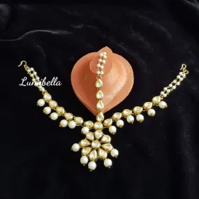 Kundan Stone Studded Three Layered Maang Tikka